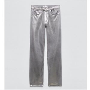 ZARA Straight Trf Waxed Jeans (Viral Disco Pants)
